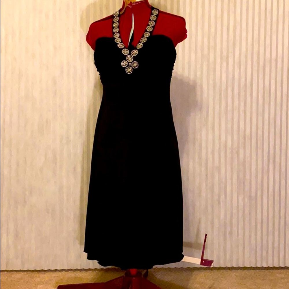 Elegant black halter dress